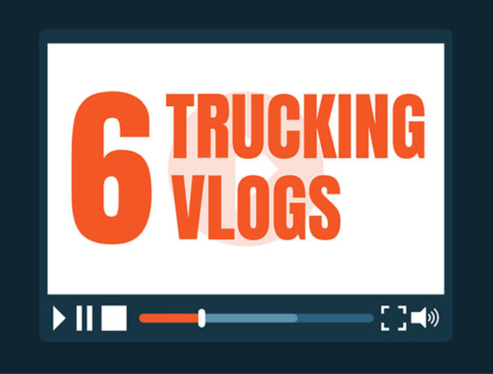 Trucking vlogs video screen.