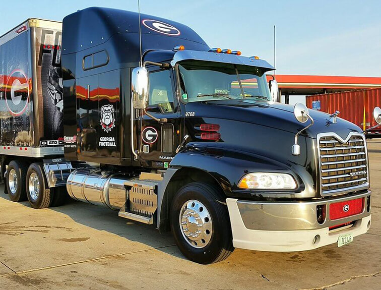 Black Georgia Football Truck Parked